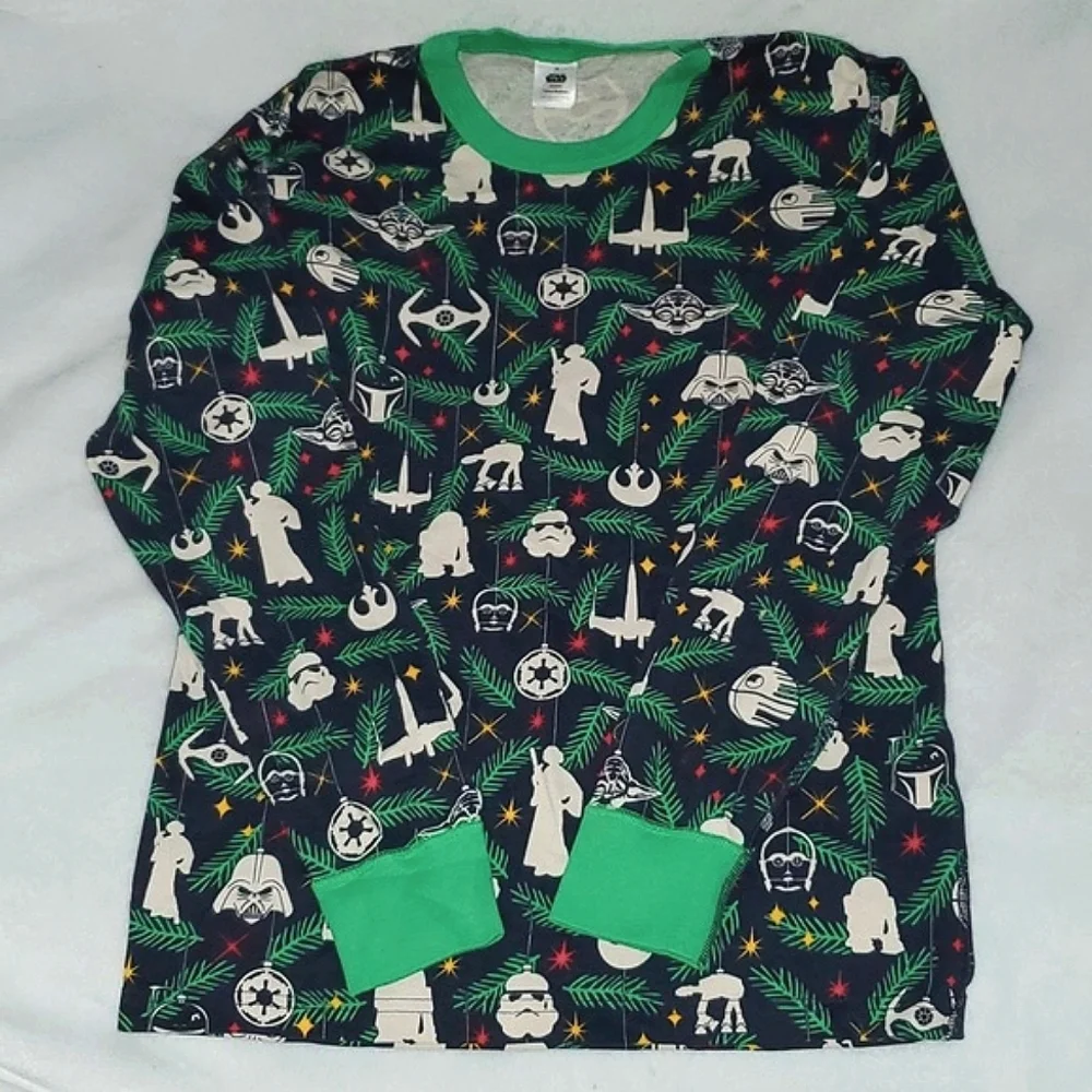 STAR WARS Holiday Long John Pajama Set Kids Size S-M (READ)